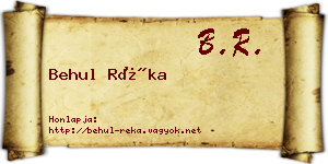 Behul Réka névjegykártya